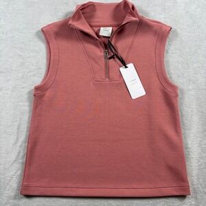 Varley Magnolia 2.0 Half Zip Tank Top Womens S Canyon Rose High Neck Relaxed Fit